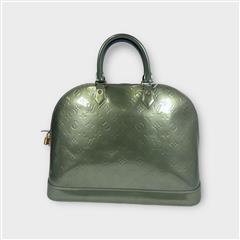 LOUIS VUITTON ALMA VERT TONIC GM GREEN MONOGRAM VERNICE SATCHEL